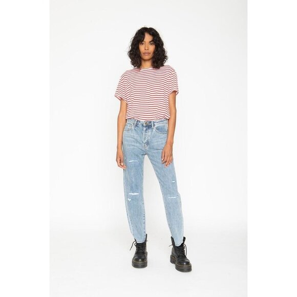 Free People Sandrine‎ Rose Woman's Straight Fit Jeans Blue Denim Size 26